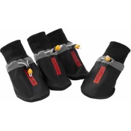 INF Grandes Chaussures pour Chiens - Semelle Souple à Imprimé Anglais - Ensemble de 4 pour Races Moyennes à Grandes Le noir 4XL