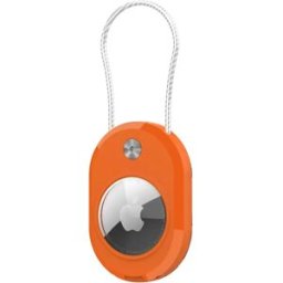 INF Coque de protection compatible avec Apple AirTag - Coque PC avec câble en acier, porte-trousseau anti-perte pour bagages et Orange