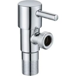 INF Robinet d'équerre en acier inoxydable argenté - Arrêt d'eau à haut débit pour toilettes, cuisine, lave-linge