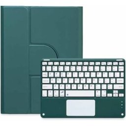 INF Étui Clavier Bluetooth Vert Foncé avec Touchpad et Touches Carrées, Compatible avec iPad 10.2/10.5 (7/8/9 Gen Air3/Pro 10.5)