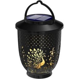 INF Lanterne Solaire de Jardin Extérieure - Paon Noir, Éclairage Paysager LED Étanche