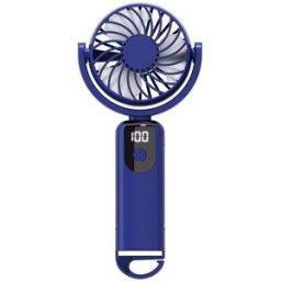 INF Ventilateur suspendu mini silencieux D20, batterie 1200mAh, 6 vitesses, pliable et portable Bleu