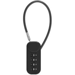 INF Mini Cadenas à Combinaison avec Câble - Alliage de Zinc pour Sacs à Dos, Valises et Trousses Le noir