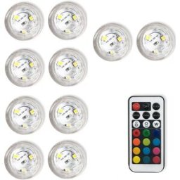 INF Lampes LED Étanche à Bouton Diamant avec Télécommande - 10 Couleurs Changeantes