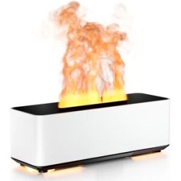 INF Diffuseur d'arômes et humidificateur à flamme : Volcan simulé compatible avec les huiles essentielles Blanc