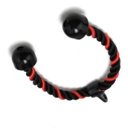 INF Corde double triceps pour tirage - Accessoire haute poulie pour lat pulldown, face pulls et extensions, Polyester + Alliage Noir rouge