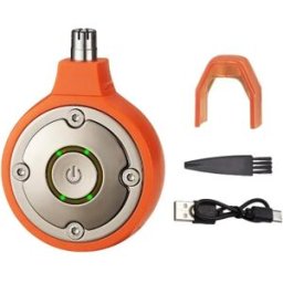 INF Tondeuse à poils de nez électrique rechargeable – Mini tondeuse portable avec lame inoxydable rotative 360 degrés, Orange