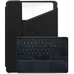 INF Étui clavier Bluetooth rotatif à 360° compatible avec iPad Air 11 (2024/2025) - Cuir PU Noir