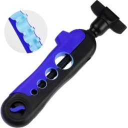 INF Bobinoir de Ligne de Moulinet de Pêche Portable avec Protection en Silicone - Support de Bobine Réglable Bleu + Noir