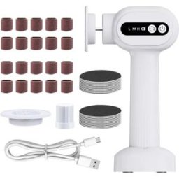 INF Electric Callus Remover compatible with Professional Foot Care, 6-Speed Adjustment et Base de Charge Double Blanc