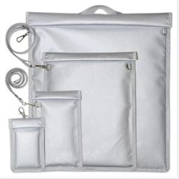 INF Ensemble de 4 pochettes de blocage de signal RFID - Sac Faraday pour clés de voiture, téléphones et appareils électroniques Argent