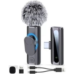 INF Microphone Lavalier Sans Fil Type-C, Micro Condensateur Omnidirectionnel à Clip pour Streaming & Enregistrement