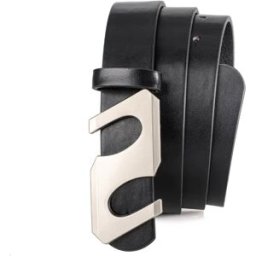 INF Ceinture à boucle S tendance - Ceinture en cuir PU avec boucle S en alliage pour jeans et robes Le noir