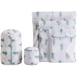 INF Ensemble de 6 sacs à linge en maille (Petite, Moyenne, Grande, Très Grande, Cylindrique, Soutien-gorge) pour machine à laver Vert