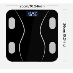 INF Pèse-personne intelligent compatible avec LCD Backlight, Rechargeable Type-C 300mAh, Bluetooth 4.0, Verre trempé -
