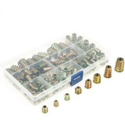 INF Kit de 140 écrous en T en alliage de zinc - Inserts filetés trapézoïdaux pour le travail du bois