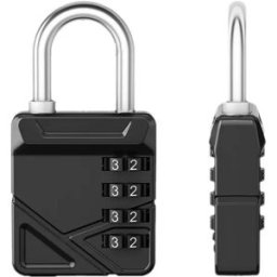 INF Cadenas à combinaison métallique - Sécurisez vos biens avec un code à 4 chiffres Le noir
