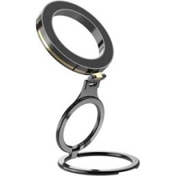INF Support de téléphone magnétique pliable noir compatible avec MagSafe - Alliage d'aluminium, rotation 360°, support portable