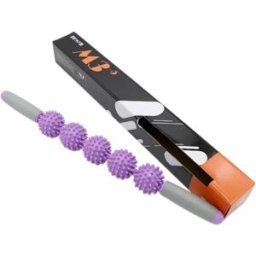 INF Bâton de massage fascia 5 boules pointues - Roller myofascial ergonomique pour dos et taille, PP+acier inoxydable, portable Violet