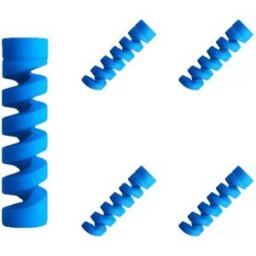 INF Lot de 5 Protecteurs Spirales Anti-Coudes pour Câbles de Données, Organisateur de Câbles en Silicone Bleu