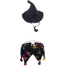 INF Ensemble Écharpe et Chapeau d'Halloween pour Animaux de Compagnie - Déguisement Festif Chat et Chien
