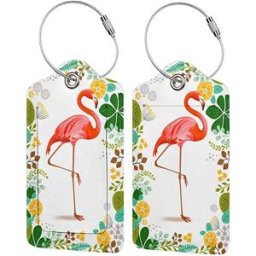 INF Étiquette de bagage et porte-carte d'identité en cuir PU Des oiseaux