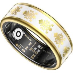 INF Bague intelligente multifonction à motif - Acier inoxydable, écran tactile, fréquence cardiaque, SpO2, pression artérielle 12