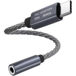 INF Câble adaptateur audio USB-C vers 3,5 mm 32 bits/384 kHz Adaptateur DAC