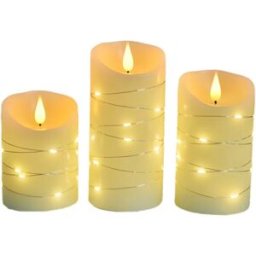 INF Bougies LED sans flamme vacillantes avec télécommande (pack de 3)