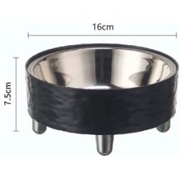 INF Gamelle surélevée pour animaux de compagnie avec bol en acier inoxydable - Confort et hygiène Le noir