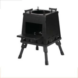 INF Grand Réchaud de Camping Portable et Détachable – Tour de Réchaud à Bois pour Cuisine Extérieure Le noir