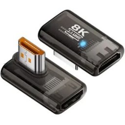 INF Adaptateur HDMI 2.1 8K 60Hz UHD Femelle vers Mâle Angle Gauche 90° pour PC et Écran - Pack de 3 Le noir