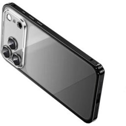 INF Élégante coque magnétique noire compatible avec iPhone 17 - Boucle à ressort et dos transparent