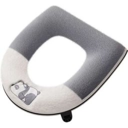 INF Housse de siège de toilette en peluche avec fermeture éclair et poignée - Épaissie imperméable, agréable pour la peau, Gris
