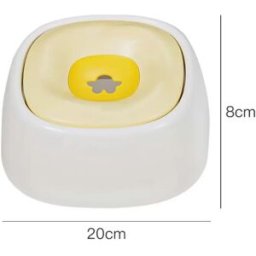 INF Bol d'eau flottant pour animaux : Anti-éclaboussures, boisson lente, conception anti-déversement Jaune