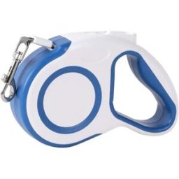 INF Laisse Rétractable Automatique pour Animaux de Compagnie - Boîtier ABS avec Crochet en Acier Inoxydable Blanc + Bleu