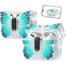 INF Étui de protection papillon en TPU compatible avec Apple AirPods 4 - Anti-rayures, anti-poussière Vert