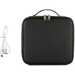 INF Trousse de maquillage de voyage LED rechargeable avec miroir amovible, éclairage jour à commande tactile et séparateurs Le noir