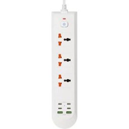 INF Multiprise avec Charge Rapide Type-C et 3 Prises, Compatible avec APPLE, Samsung Blanc