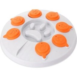 INF Gamelle Puzzle Anti-Gorgée pour Animaux - Design Labyrinthe Rotatif, Bol Plastique Détachable Facile à Nettoyer pour Blanc