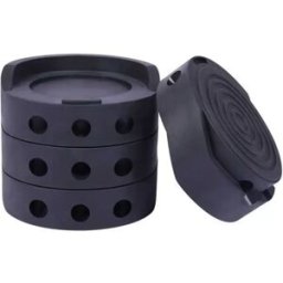 INF Pieds de Machine à Laver Noirs – Coussinets Anti-Vibration – Lot de 4 – Pieds de Mise à Niveau Universels pour Appareils