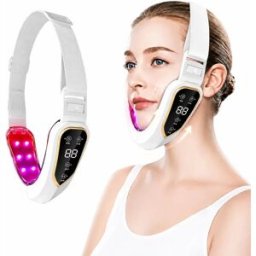 INF Masseur Facial V-Face avec 12 Niveaux Ajustables - Micro Vibration & Luminothérapie LED Blanc