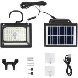 INF Lampe Solaire Détachable avec Clip, USB, 190 LED, Lumière Blanche - Idéale pour l'Éclairage Extérieur