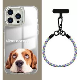 INF Coque de téléphone miroir 3-en-1 avec motif chien et dragonne pour iPhone 16 Plus (6.9")