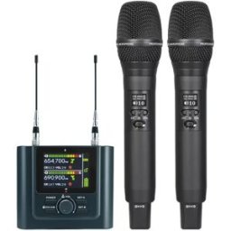 INF Système micro sans fil True Diversity double - Récepteur 5000mAh, 2 émetteurs 18650 amovibles, Charge Type-C, Sorties
