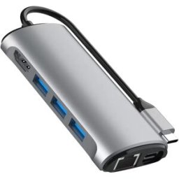 INF Adaptateur multiport de concentrateur Type-C 8 en 1 avec HDMI, RJ45, lecteur de carte SD/TF