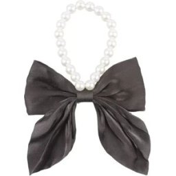 INF Collier de Perles pour Animaux de Compagnie avec Nœud Papillon Élastique - Élégance et Confort Le noir