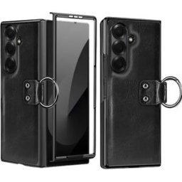 INF Étui pliable en cuir PC noir compatible avec Samsung Galaxy Z Fold6 avec béquille