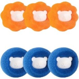 INF Collecteur de peluches pour machine à laver 6 pièces - Silicone réutilisable anti-emmêlement pour poils d'animaux et