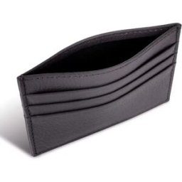 INF Porte-cartes fin en cuir véritable avec 6 emplacements pour cartes Le noir